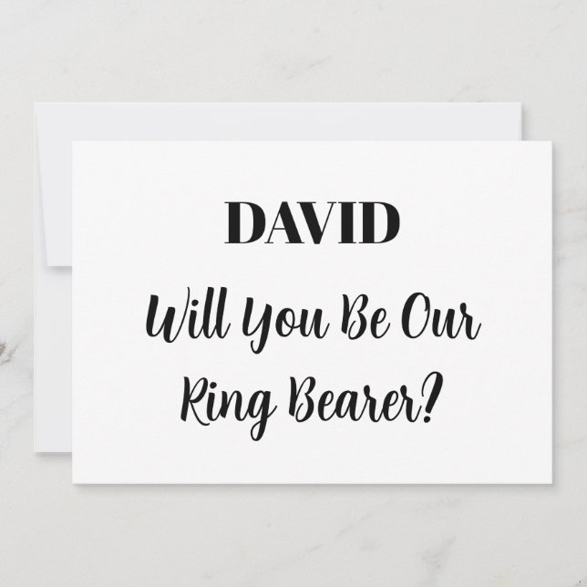 Invitation Porte-sonnerie Nom personnalisé Noir Blanc Minimal (Devant)