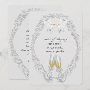 Invitation Portes Mariages blanches et pain au champagne