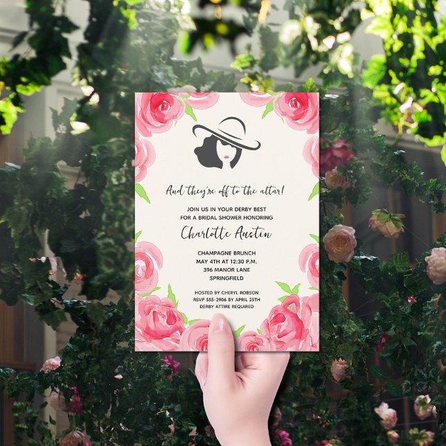 Invitation Portez une Fête des mariées Casquette Derby (Créateur téléchargé)