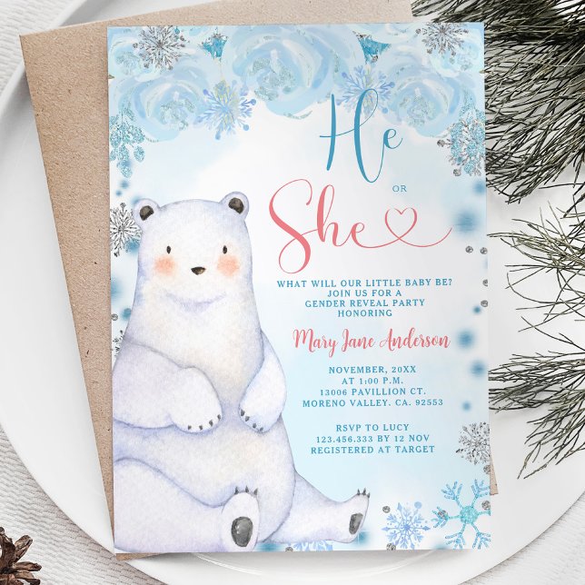 Invitation Portez-vous des flocons de neige hivernaux Révélat (Créateur téléchargé)