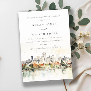 Invitation Portland Oregon City Scape Mariage Anniversaire