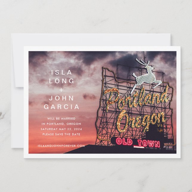 Invitation Portland Oregon Wedding Enregistrer la date (Devant)