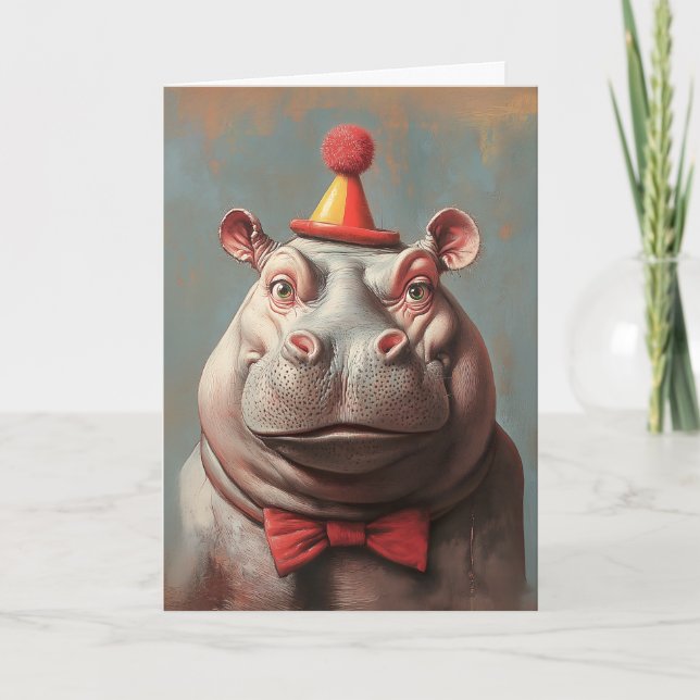 Invitation Portrait hippo clown lunaire (Devant)