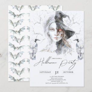 Invitation Portrait minimaliste Halloween Forrest
