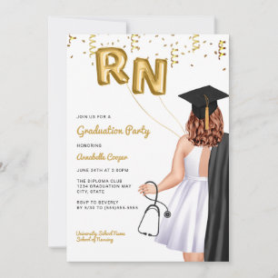 Invitation Portrait Nursing School Graduation Party