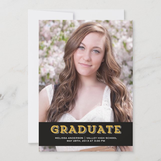 Invitation Portrait senior de finissants d'or (Devant)
