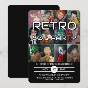 Invitation Portraits peints par Alfred Fox - Fête Rétro