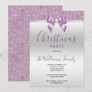 Invitation Posh Lilac Bijoux Bow Noël