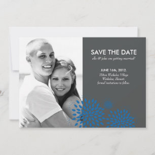 Invitation Posh Petals Cerulean Save the date