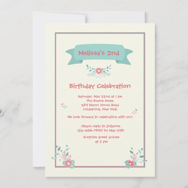 Invitation Posies Délicats (Devant)