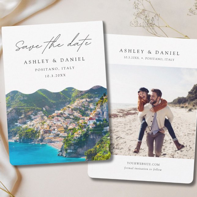 Invitation Positano Italie Mariage Save the Date (Positano Italy Wedding Save the Date Invitation
)