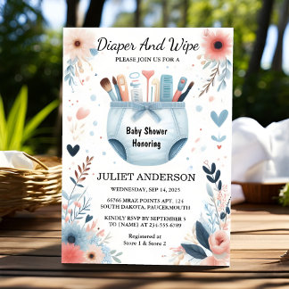 Invitation Post Jour Papa Bleu Rose Bleu Papier et essuyer Ba