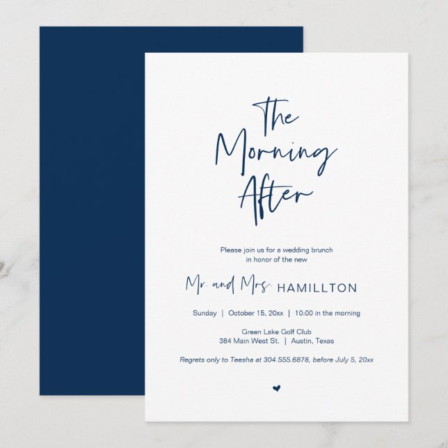 Invitation Post mariage Brunch, Le matin après l'invitation (Devant / Derrière)