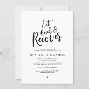 Invitation Post mariage, Manger, Boire et Récupérer Brunch