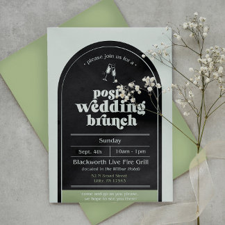 Invitation post-Mariage moderne à Brunch