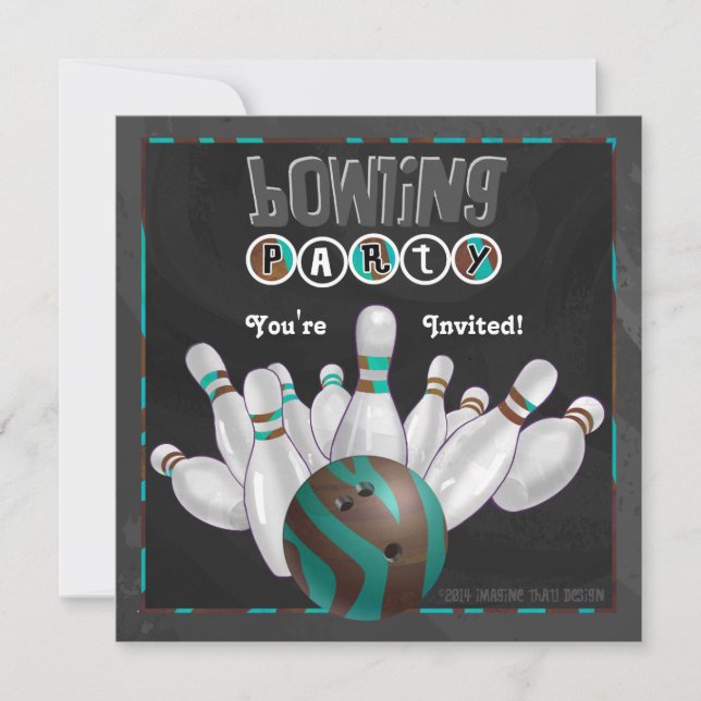 Invitation Poster de animal Bowling (Devant)