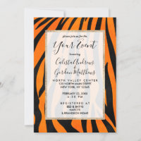 Poster de animal de bandes de tigres noirs orange