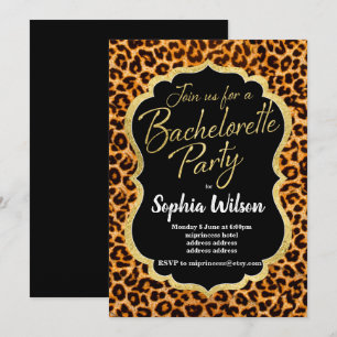 Invitation Poster de animal Leopard Bachelorette