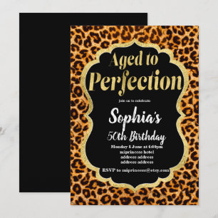 Invitation Poster de animal Leopard vieilli à la perfection