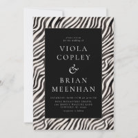 Poster de animal noir blanc Zebra Glam Mariage