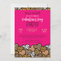 Poster de animal rose sauvage Coeur de la fête de