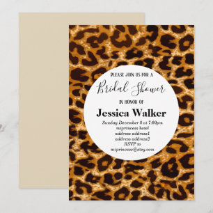 Invitation poster de animal sauvage, Léopard, Cheetah nuptial