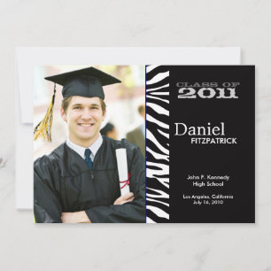 Invitation Poster de animal sauvage Zebra Graduation Faire-pa