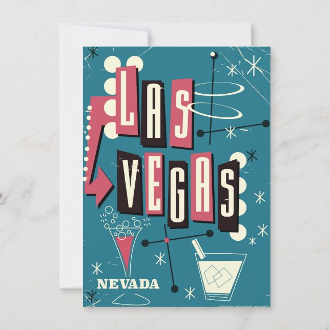 Invitation Poster de voyage vintada du mariage Las Vegas (Dos)