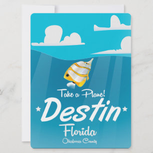 Invitation Poster de voyage vintage Destin Florida.