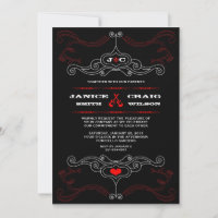 Poster Mariage Rock n Roll (noir / rouge)