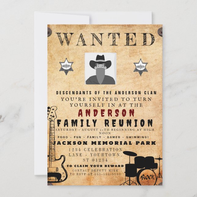 Invitation Poster Recherché Famille Réunion Barbecue Invitati (Devant)