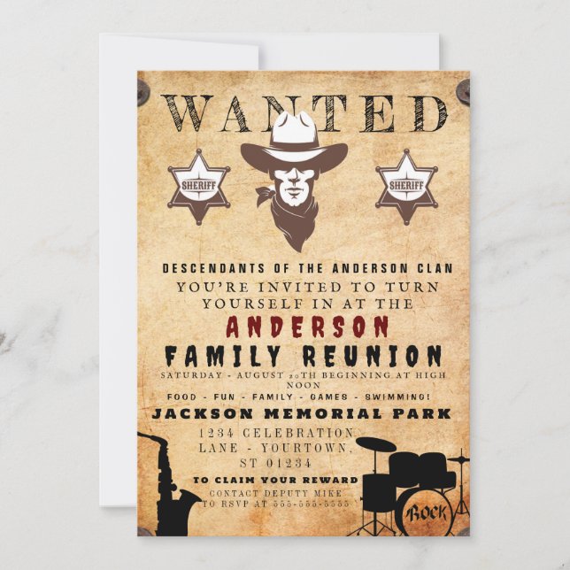 Invitation Poster Recherché Famille Réunion Barbecue Invitati (Devant)