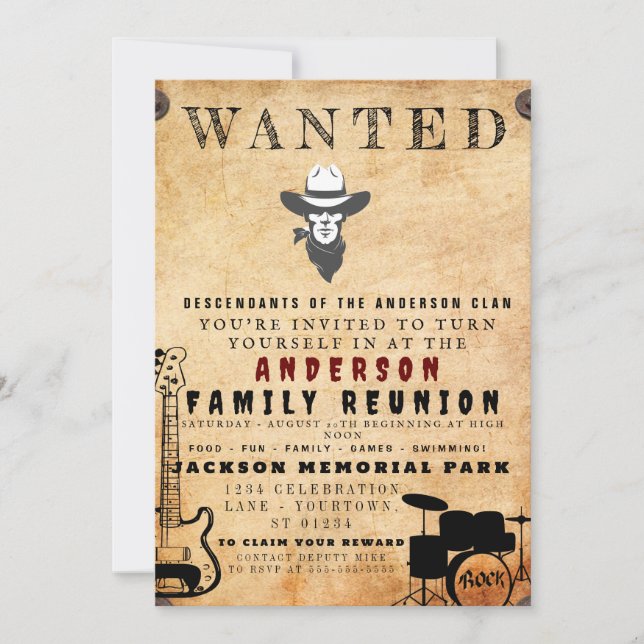 Invitation Poster Recherché Famille Réunion Barbecue Invitati (Devant)
