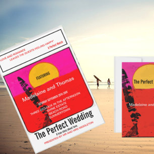 Invitation Poster rétro mariage Summer Beach