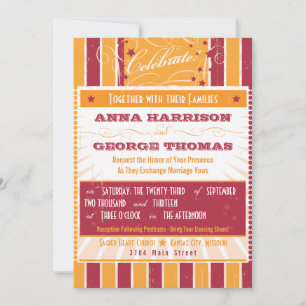 Invitation Poster Rustique : Mariage personnalisé rose et ora