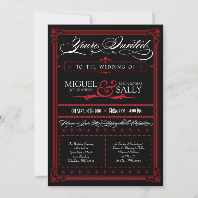 Invitation Poster Style rouge et noir do-it-yourself Faire-pa (Devant)
