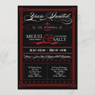 Invitation Poster Style rouge et noir do-it-yourself Faire-pa