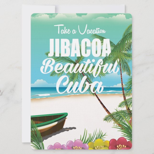 Invitation poster vacances plage de Jibacoa Cuba (Devant)