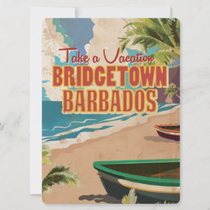 Invitation Poster Vintage voyage de Bridgetown, Barbade