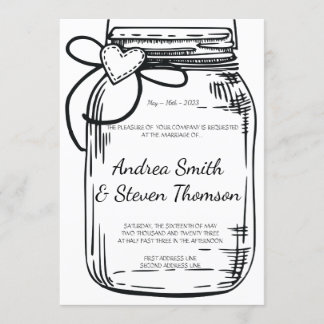 Invitation Pot de fleurs en bocal Mason suspendu