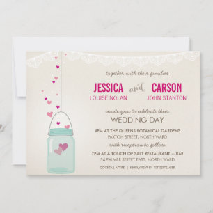 Invitation Pot de maçon mignon d'INVITATION RUSTIQUE de