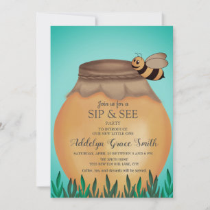 Invitation Pot de Miel et Abeille à Miel Boivent la Fête de B