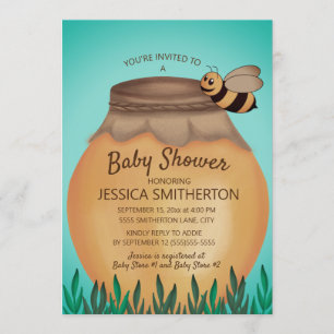 Invitation Pot de miel et Baby shower d'abeilles