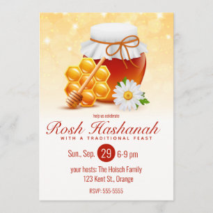 Invitation Pot de miel, Rosh Hashanah nid d'abeille Marguerit