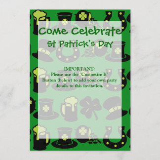 Invitation Pot Shamrock Jour de la Saint Patrick de la bière 