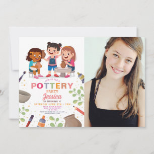 Invitation Poterie Artisanat Argile Pots d'Art Photo Annivers