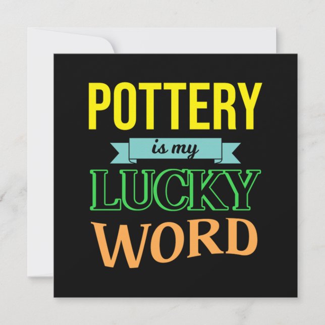 Invitation Poterie Lucky Word Potter Artiste céramique Art Ca (Devant)