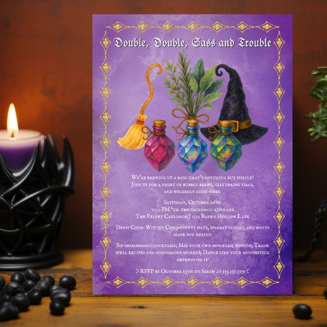 Invitation Potion Elixir Paquet Cocktail Party (Potion-Packed Party for Spellbinding Souls Invitation Front)