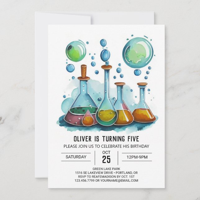 Invitation Potion en ligne Gear Scientifique Anniversaire (Devant)