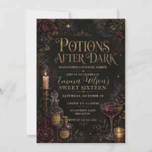 Invitation Potions après la tombée de la nuit pour les seize